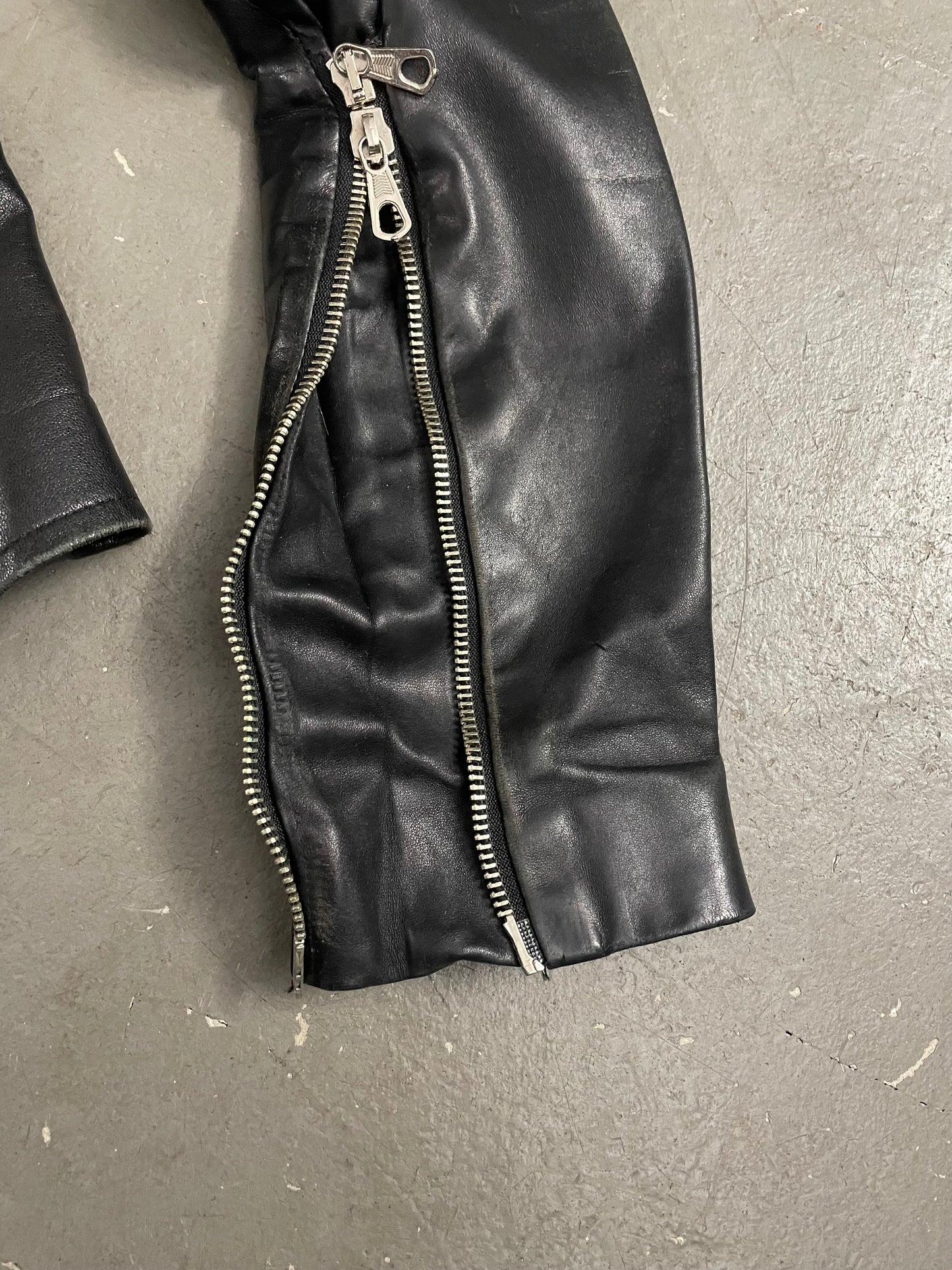 Plein Sud black leather slim fit jacket